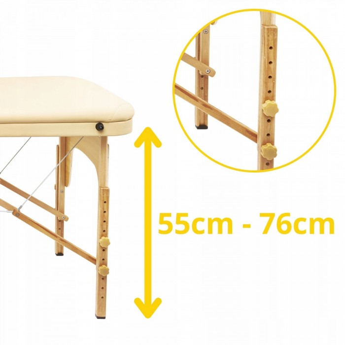 Массажный стол складной 4FIZJO Massage Table Wood W70 Beige (P-5907739318343)