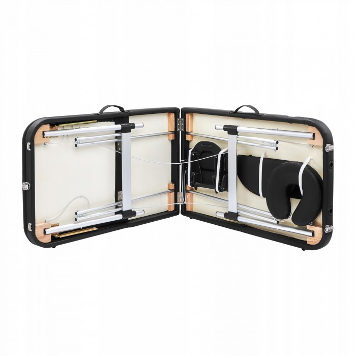 Массажный стол складной 4FIZJO Massage Table+ Alu W60 Black (P-5907739318381)