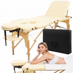 Массажный стол складной 4FIZJO Massage Table+ Wood W60 Beige (P-5907739318367)
