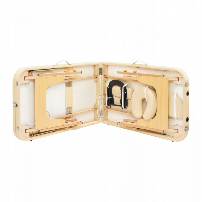 Масажний стіл складний 4FIZJO Massage Table+ Wood W60 Beige (P-5907739318367)