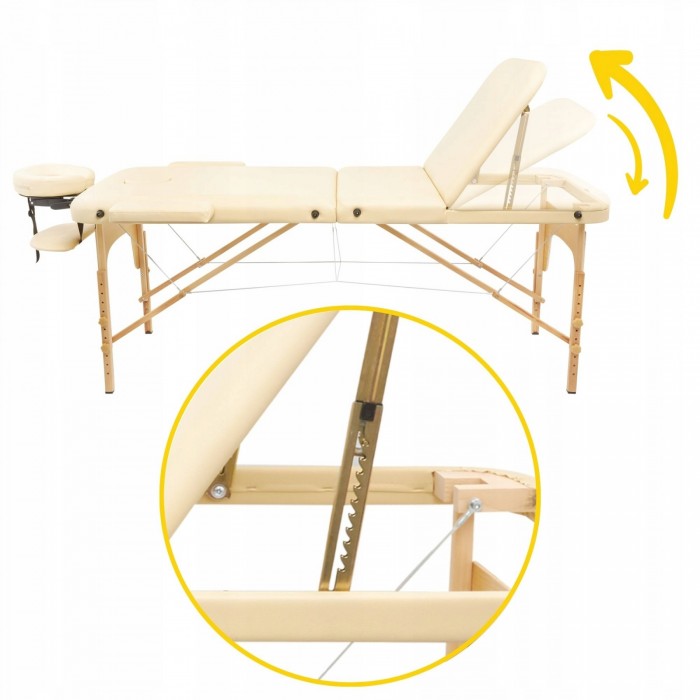 Масажний стіл складний 4FIZJO Massage Table+ Wood W60 Beige (P-5907739318367)