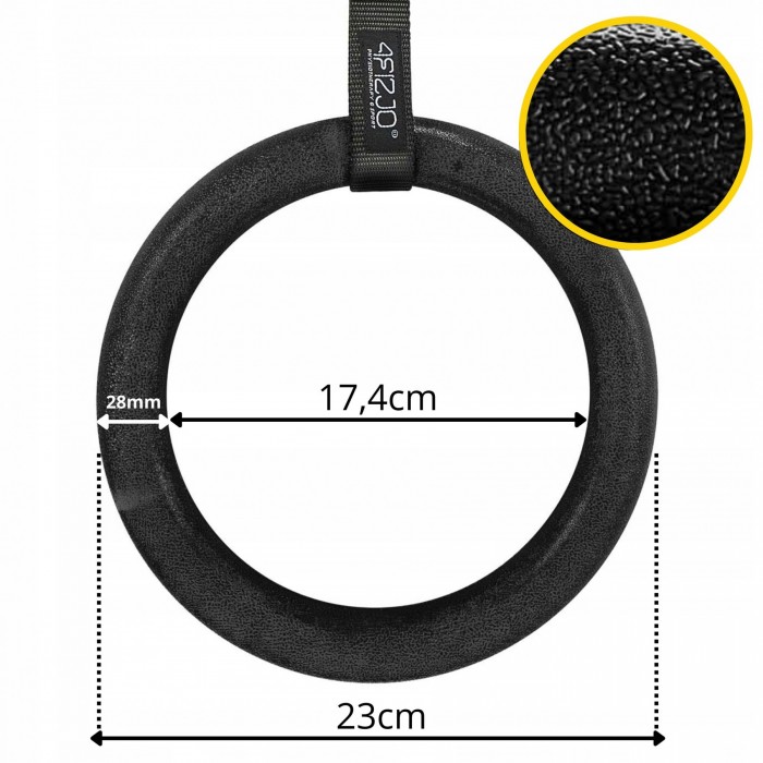Гимнастические кольца 4FIZJO из ABS пластика, регулируемые Black (P-5907739314864)