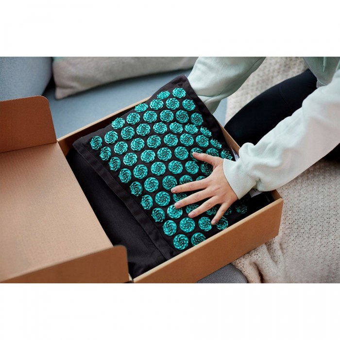 Коврик акупунктурный с подушкой 4FIZJO Eco Mat Аппликатор Кузнецова Black/Blue (P-5907739316684)