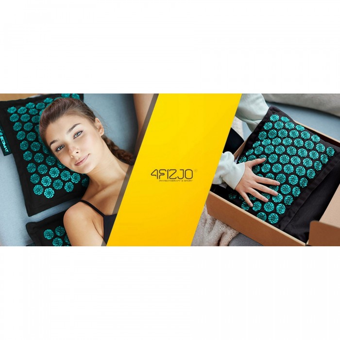 Коврик акупунктурный с подушкой 4FIZJO Eco Mat Аппликатор Кузнецова Black/Blue (P-5907739316684)