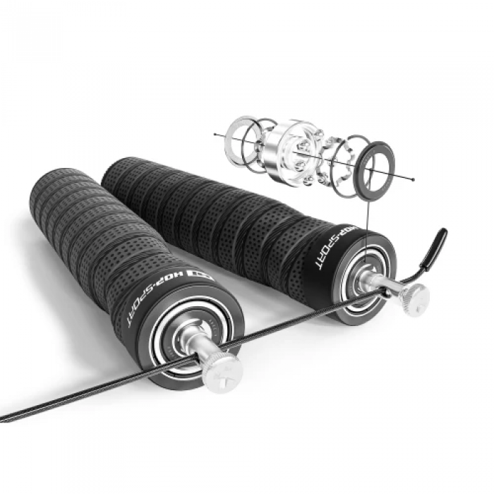 Скакалка з підшипниками та м'якою рукояткою Hop-Sport HS-P030JR сіра