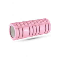 Массажный ролик Queenfit для йоги и фитнеса EVA 33*14 см розовый