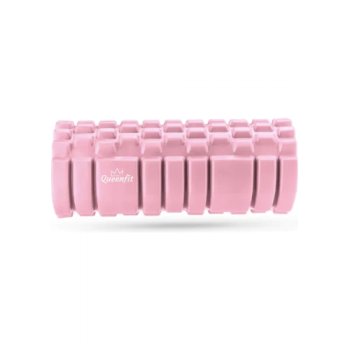 Масажний ролик Queenfit для йоги та фітнесу EVA 33*14 см рожевий