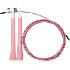 Скакалка Queenfit Speed с пластиковыми ручками розовая