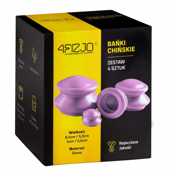 Вакуумні масажні банки 4FIZJO для тіла (китайські/атницелюлітні банки) 4 шт Pink (P-5907739314925)