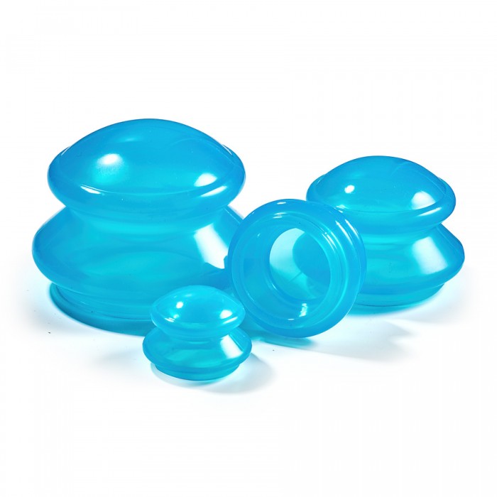 Вакуумні масажні банки 4FIZJO силіконові для тіла (китайські/атницелюлітні банки) 4 шт Blue (P-5907739312341)