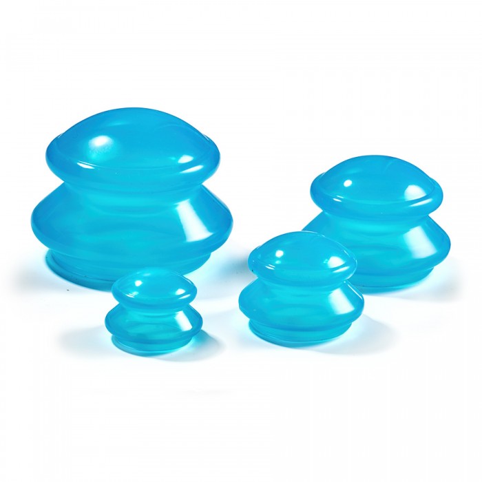 Вакуумні масажні банки 4FIZJO силіконові для тіла (китайські/атницелюлітні банки) 4 шт Blue (P-5907739312341)