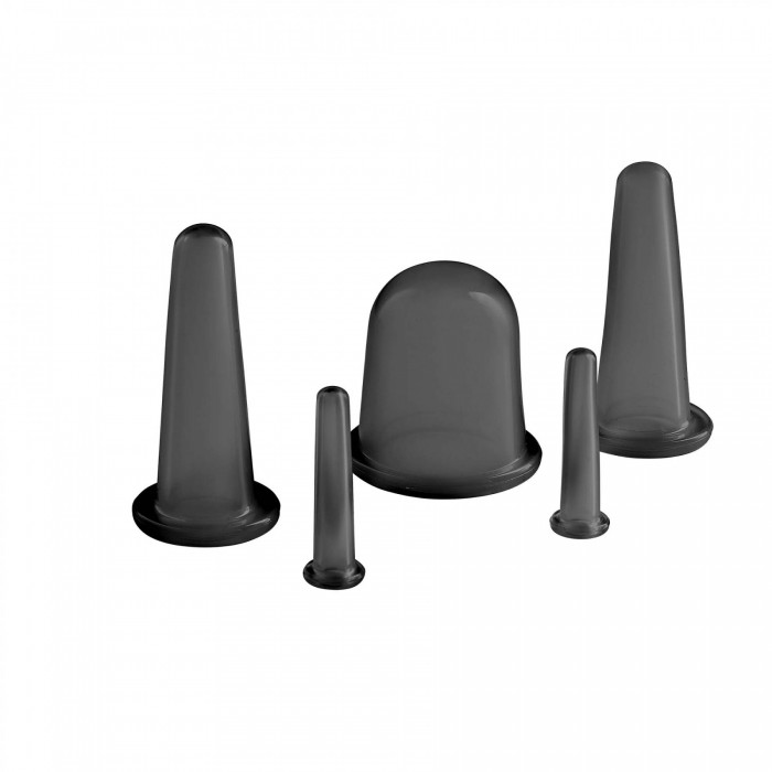 Вакуумні масажні банки 4FIZJO силіконові для тіла (китайські/атницелюлітні банки) 5 шт Black (P-5907739314949)