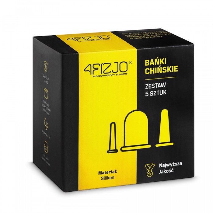 Вакуумні масажні банки 4FIZJO силіконові для тіла (китайські/атницелюлітні банки) 5 шт Black (P-5907739314949)