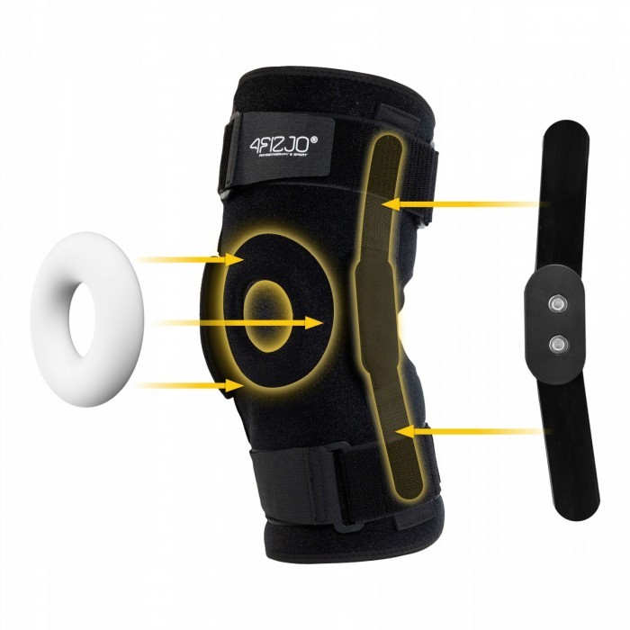 Фіксатор (бандаж) для коліна 4FIZJO шарнірний 1 шт Size M (P-5907739317612)
