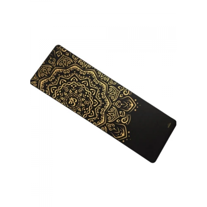 Йога-мат Queenfit Mandala TPE 5 мм черный с золотым