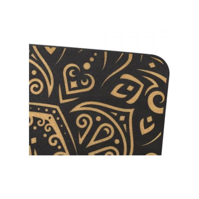 Йога-мат Queenfit Mandala TPE 5 мм черный с золотым