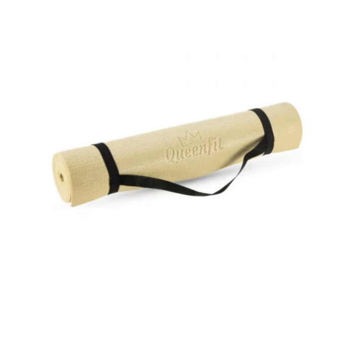 Коврик (мат) для фитнеса и йоги Queenfit 0,5 см желтый