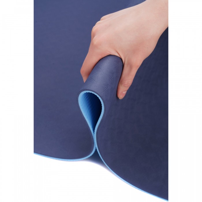 Коврик (мат) спортивный SportVida TPE 183 x 61 x 0.4 см для йоги и фитнеса SV-EZ0053 Blue/Sky Blue