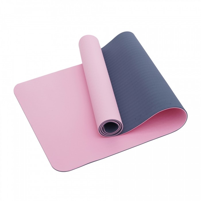 Килимок (мат) спортивний SportVida TPE 183 x 61 x 0.4 см для йоги та фітнесу SV-EZ0054 Pink/Blue
