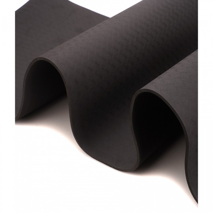 Коврик (мат) спортивный SportVida TPE 183 x 61 x 1 см для йоги и фитнеса SV-EZ0061 Black