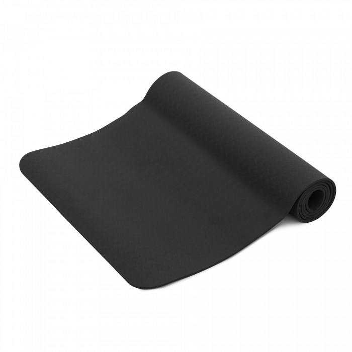 Коврик (мат) спортивный SportVida TPE 183 x 61 x 1 см для йоги и фитнеса SV-EZ0061 Black