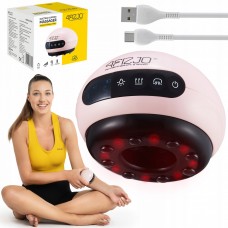 Масажна вакуумна банка 4FIZJO акумуляторна з ІЧ прогрівом Pink (P-5907739318701)
