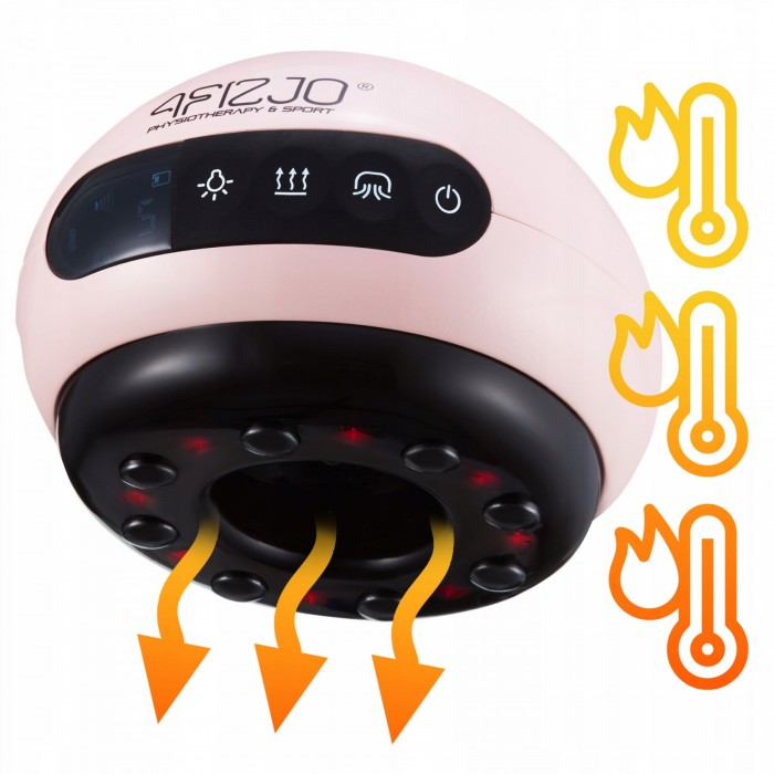Масажна вакуумна банка 4FIZJO акумуляторна з ІЧ прогрівом Pink (P-5907739318701)