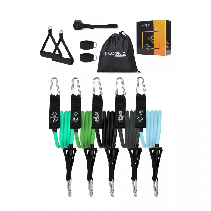 Набір трубчастих еспандерів Cornix 5 шт. 4.5-13.6 кг XR-0256