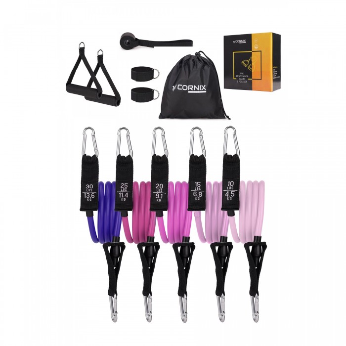 Набор трубчатых эспандеров Cornix 5 шт 4.5-13.6 кг XR-0258