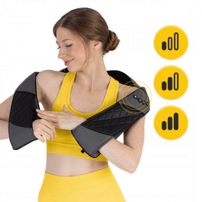 Накидка-масажер 4FIZJO Shiatsu Luxury+ для шиї та спини, акумуляторний Grey (P-5907739319104)