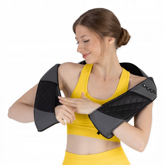 Накидка-масажер 4FIZJO Shiatsu Luxury+ для шиї та спини, акумуляторний Grey (P-5907739319104)