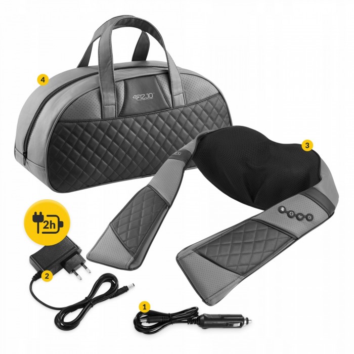 Накидка-масажер 4FIZJO Shiatsu Luxury+ для шиї та спини, акумуляторний Grey (P-5907739319104)