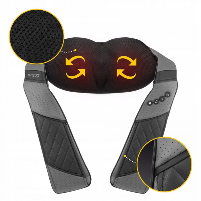 Накидка-масажер 4FIZJO Shiatsu Luxury+ для шиї та спини, акумуляторний Grey (P-5907739319104)