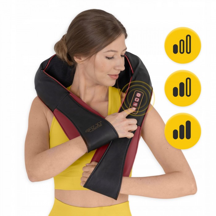 Накидка-массажер 4FIZJO Shiatsu Pro+ для шеи и спины Black/Red (P-5907739319074)