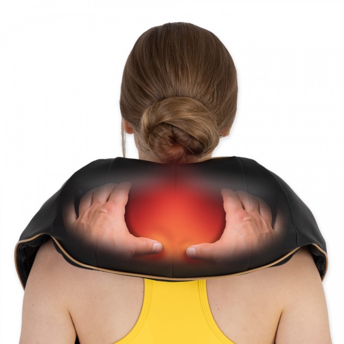 Накидка-массажер 4FIZJO Shiatsu Ultra+ для шеи и спины, аккумуляторный Black/Gold (P-5907739319081)