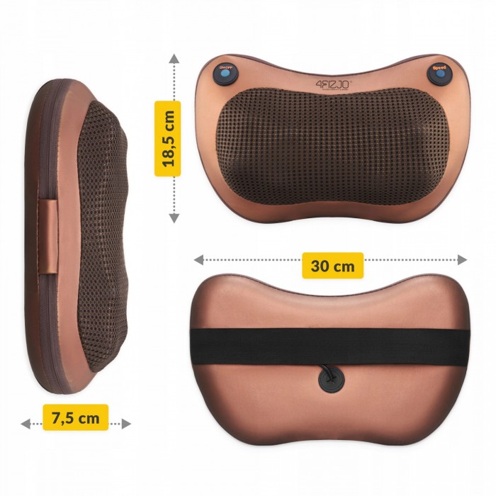 Подушка-масажер 4FIZJO Shiatsu Pro+ Brown (P-5907739319166)
