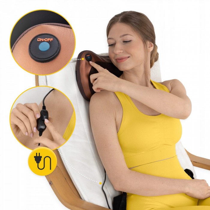 Подушка-масажер 4FIZJO Shiatsu Pro+ Brown (P-5907739319166)