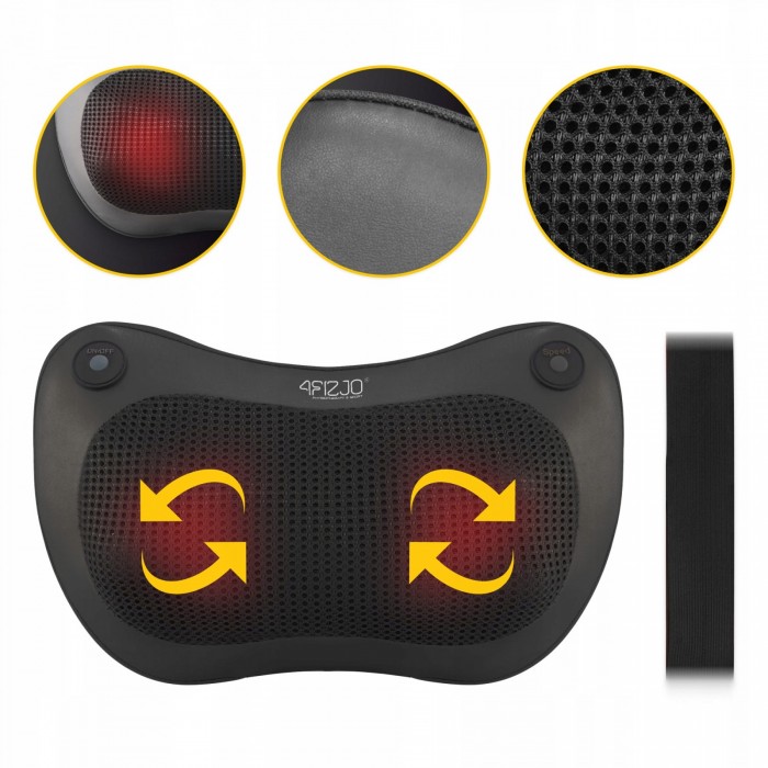 Подушка-массажер 4FIZJO Shiatsu Pro+ Black (P-5907739319159)
