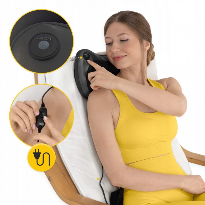 Подушка-массажер 4FIZJO Shiatsu Pro+ Black (P-5907739319159)