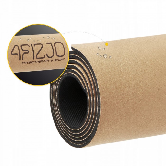 Коврик (мат) спортивный 4FIZJO Cork 183 x 61 x 0.4 см для йоги и фитнеса (P-5907739319562)