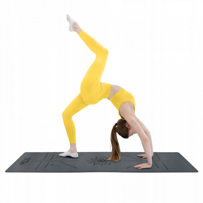 Килимок (мат) спортивний 4FIZJO PU 183 x 68 x 0.4 см для йоги та фітнесу Black (P-5907739319531)