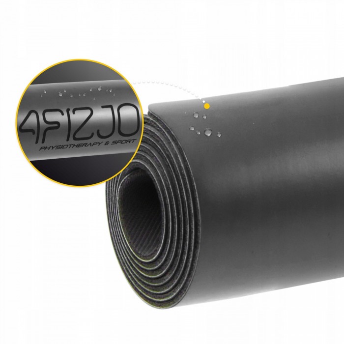Килимок (мат) спортивний 4FIZJO PU 183 x 68 x 0.4 см для йоги та фітнесу Black (P-5907739319531)