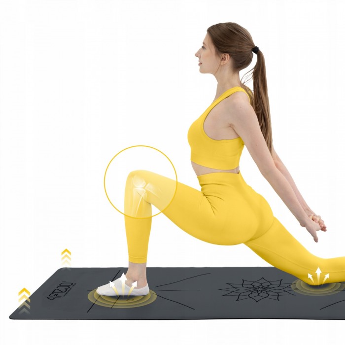 Килимок (мат) спортивний 4FIZJO PU 183 x 68 x 0.4 см для йоги та фітнесу Black (P-5907739319531)