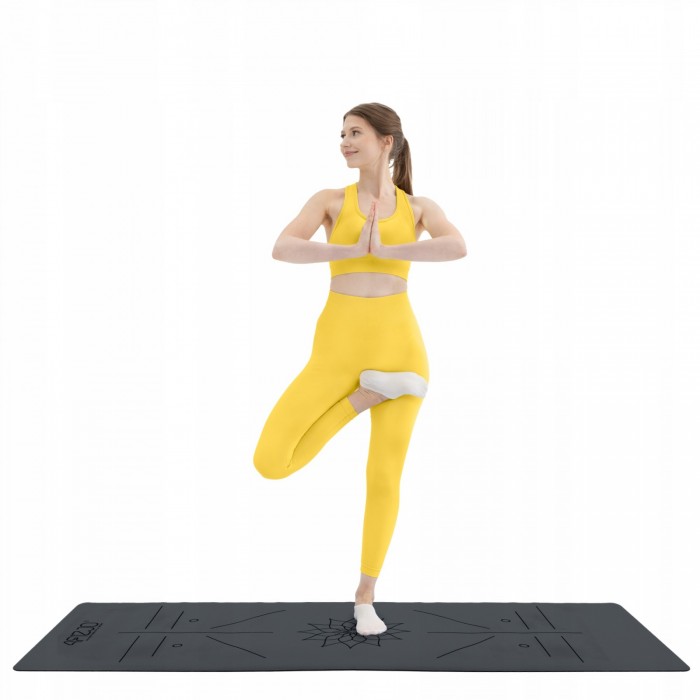 Килимок (мат) спортивний 4FIZJO PU 183 x 68 x 0.4 см для йоги та фітнесу Black (P-5907739319531)