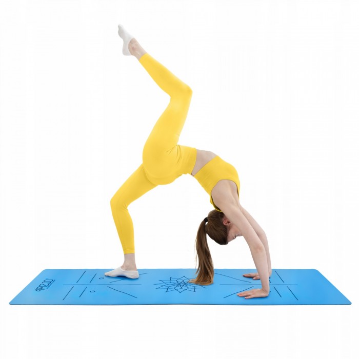 Килимок (мат) спортивний 4FIZJO PU 183 x 68 x 0.4 см для йоги та фітнесу Blue (P-5907739319555)