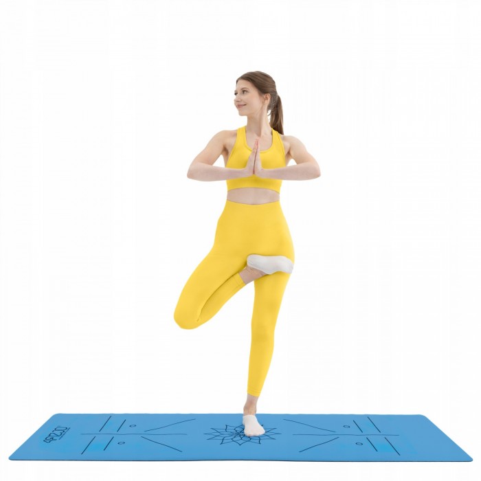 Килимок (мат) спортивний 4FIZJO PU 183 x 68 x 0.4 см для йоги та фітнесу Blue (P-5907739319555)