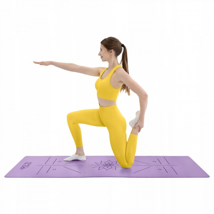 Коврик (мат) спортивный 4FIZJO PU 183 x 68 x 0.4 см для йоги и фитнеса Violet (P-5907739319548)