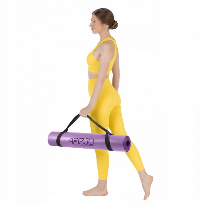 Коврик (мат) спортивный 4FIZJO PU 183 x 68 x 0.4 см для йоги и фитнеса Violet (P-5907739319548)
