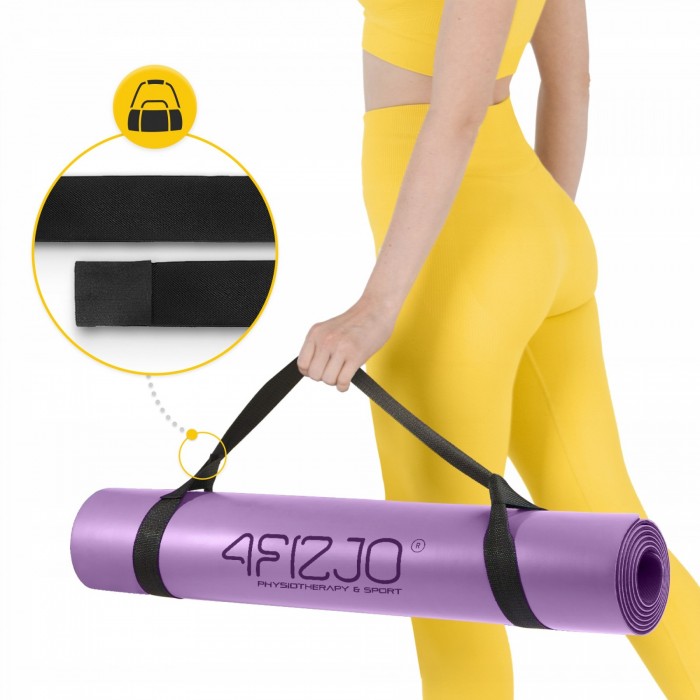 Коврик (мат) спортивный 4FIZJO PU 183 x 68 x 0.4 см для йоги и фитнеса Violet (P-5907739319548)
