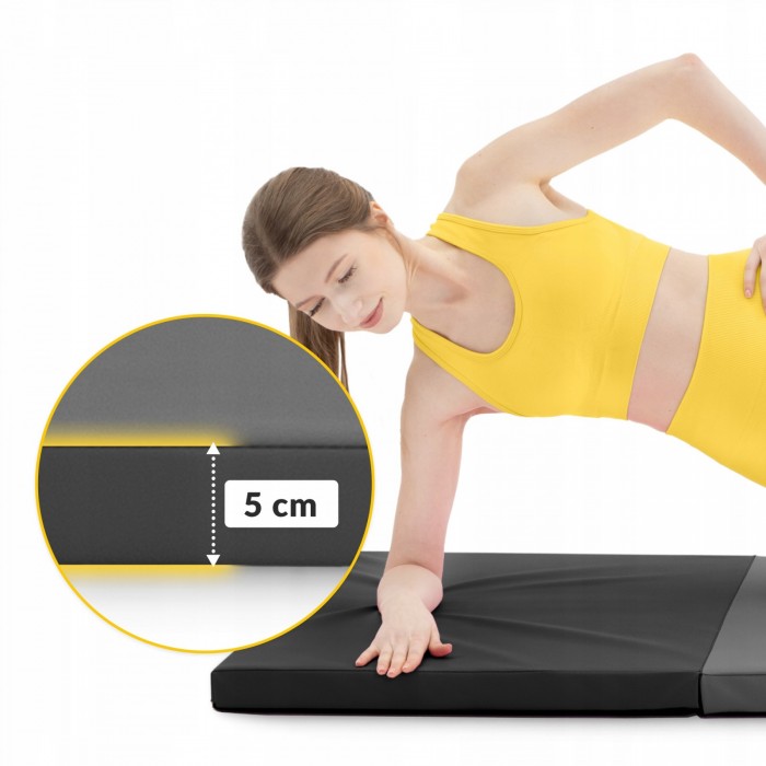 Мат гімнастичний складний 4FIZJO 180 x 60 x 5 см Black/Grey (P-5907739319692)